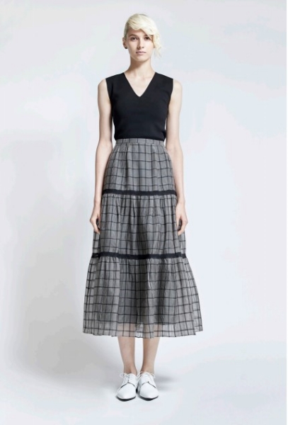 leur logette fleeting check skirt