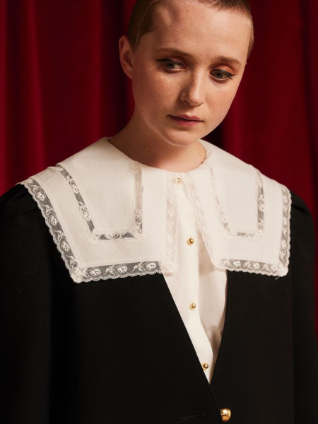 leur logette wide collar blouse